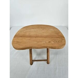 Nevco Vintage Wooden Folding Stool Yugoslavia Kidney Shape Fold n Carry Stoc MCM